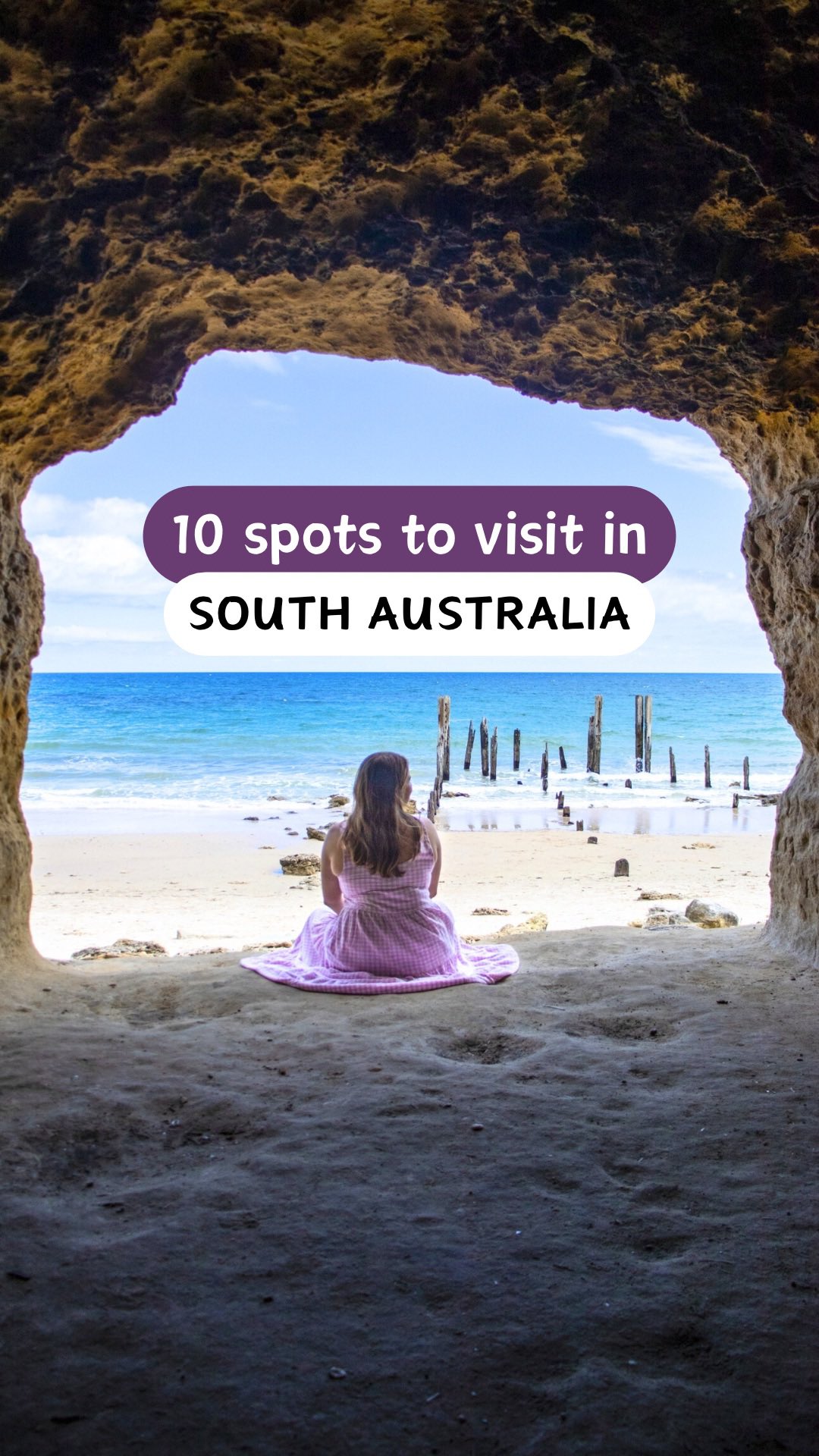 Instagram post by @elises.traveldiary for Skyscanner. Caption reads: Save these 10 locations for your Adelaide road....