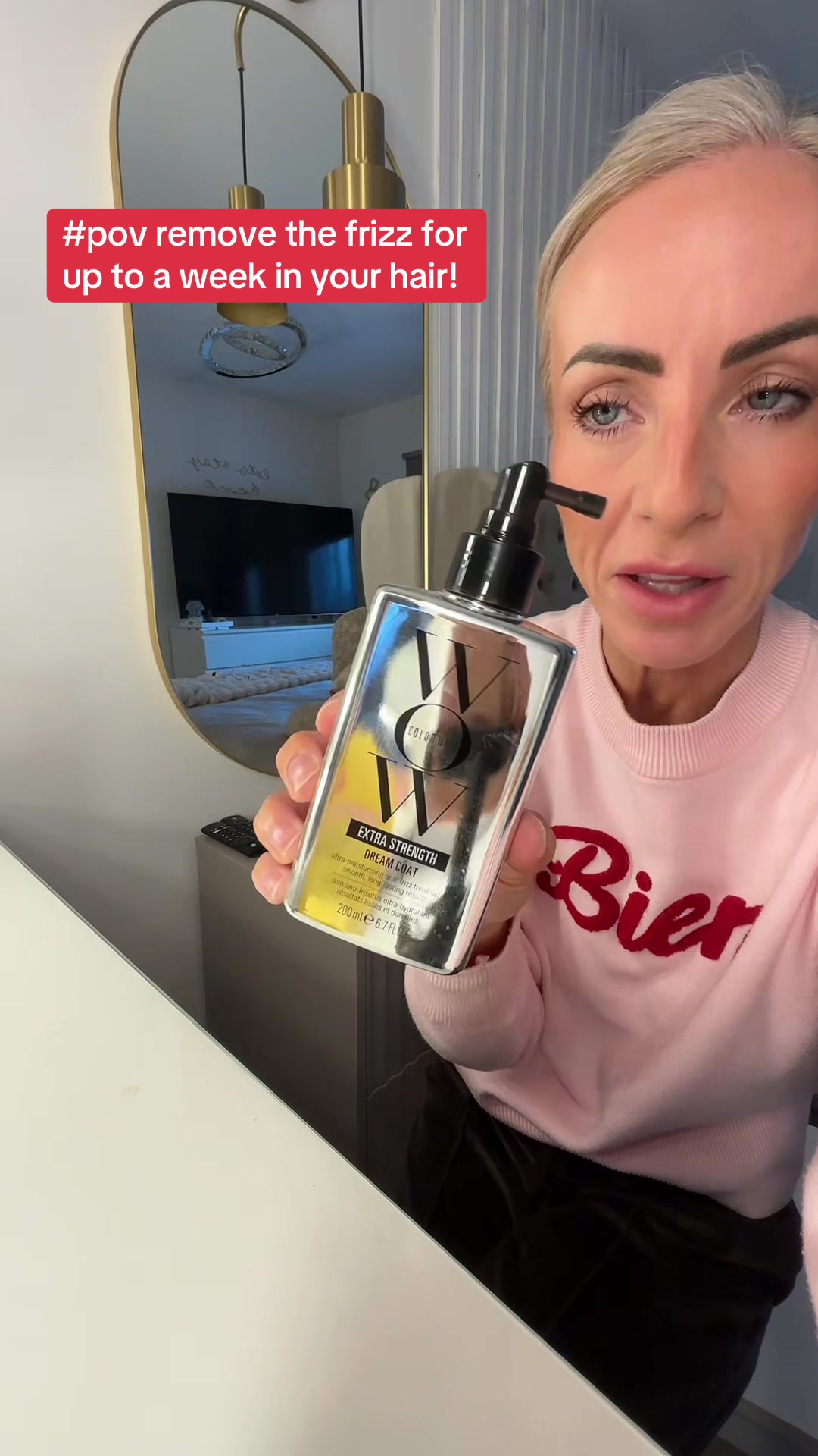 TikTok post by @sherlifeafterloss for Color Wow Hair. Caption reads: #pov #hair #hairtok #tiktokmademebuylt #fyp This....