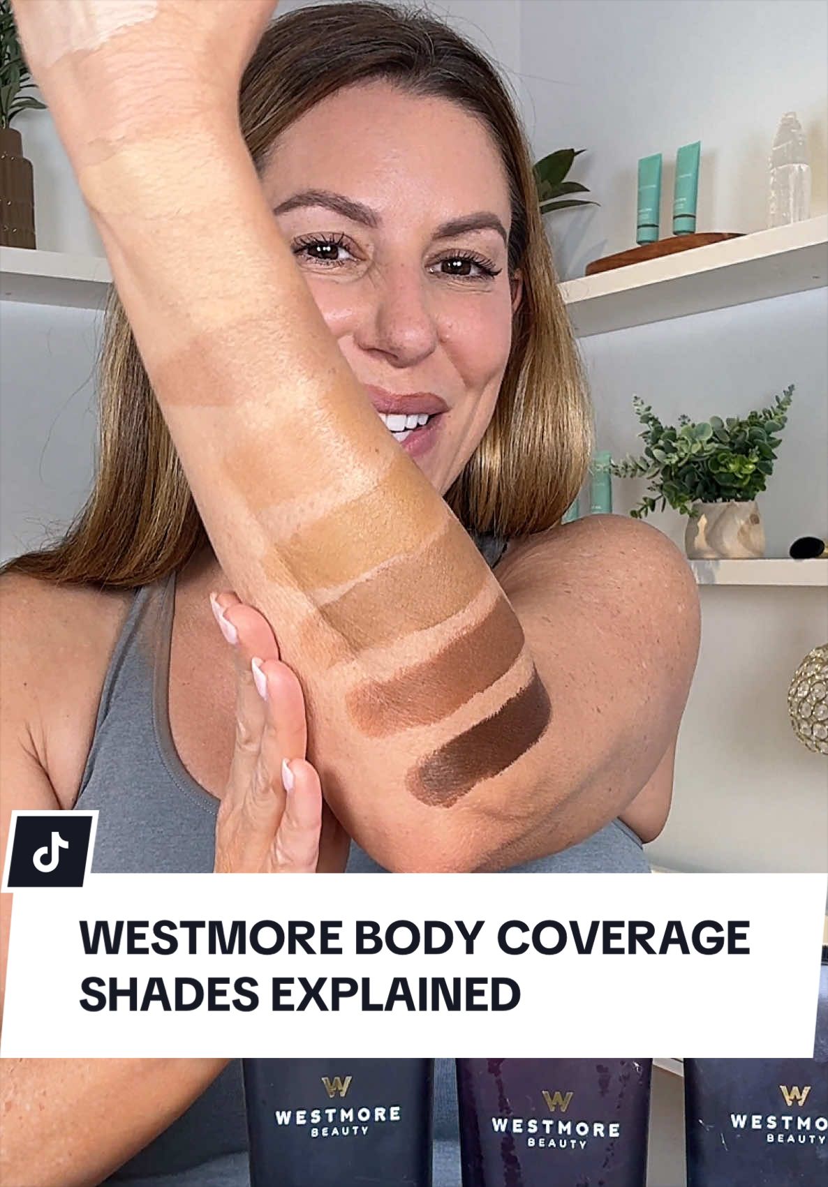 TikTok post by @shopwitheliseivy for Westmore Beauty. Caption reads: [...] Coverage Perfector. xo @Westmore Beauty....
