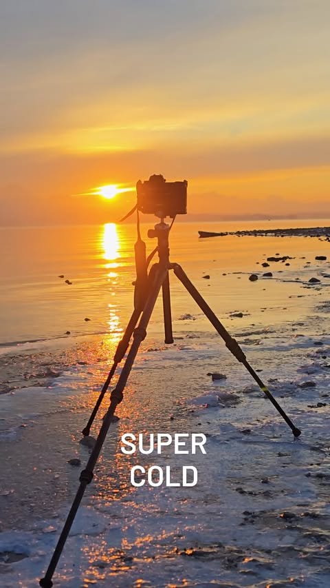 Instagram post by @kilianschoenberger for Nikon DACH. Caption reads: The Frozen Bavarian Sea
Cold but colorful.  Lake....