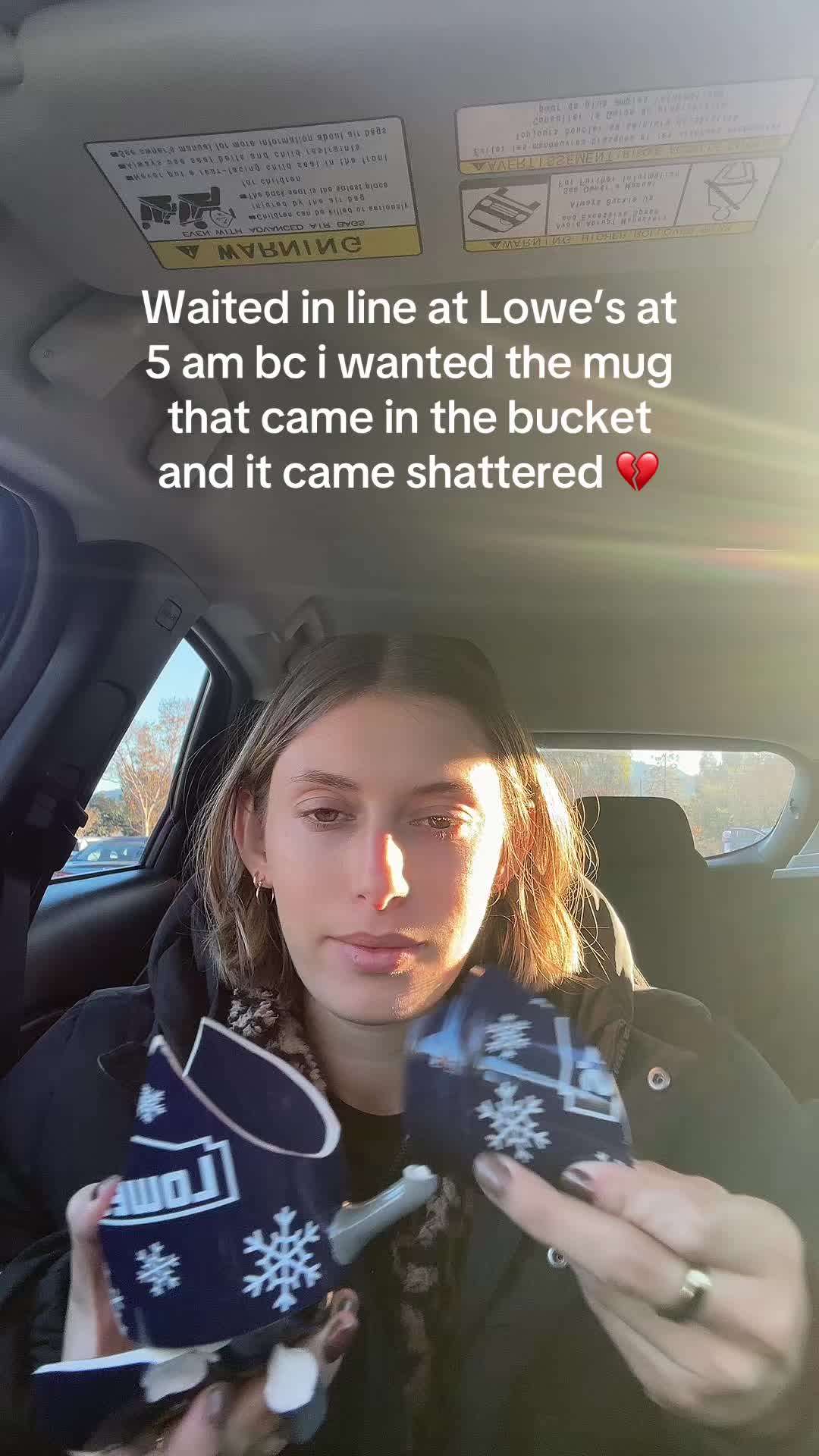 TikTok post by @jilljillsiwa for Lowe's. Caption reads: Blaming the bubble wrap bc @Lowe’s would never....