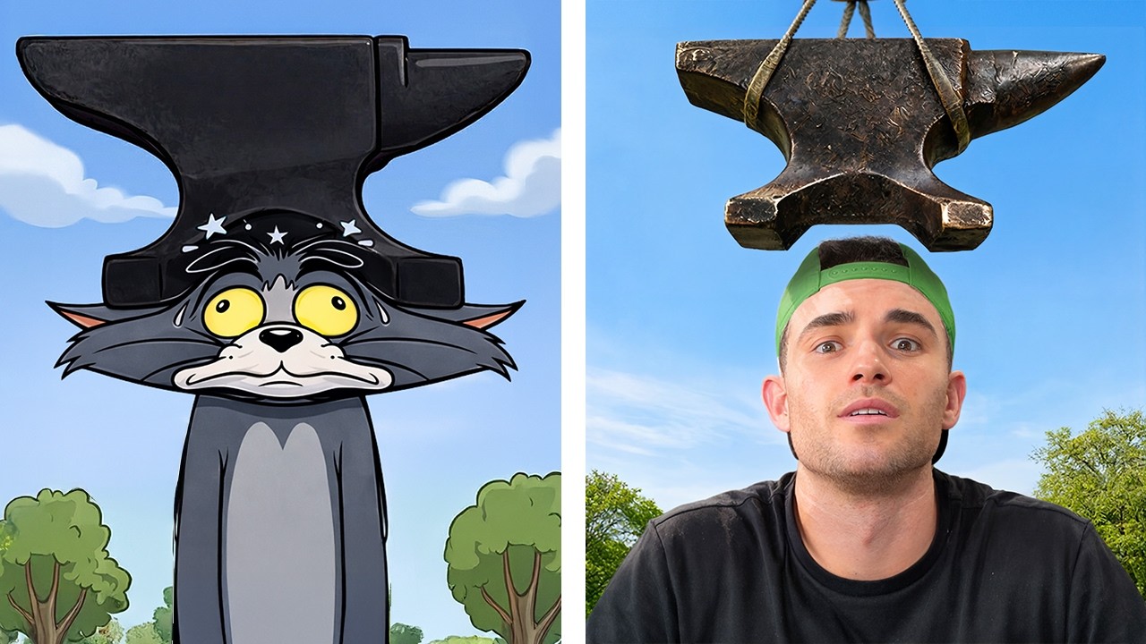 YouTube post by @Sambucha for Sphinx LLC. Caption reads: I Tested Cartoon Logic In Real Life.