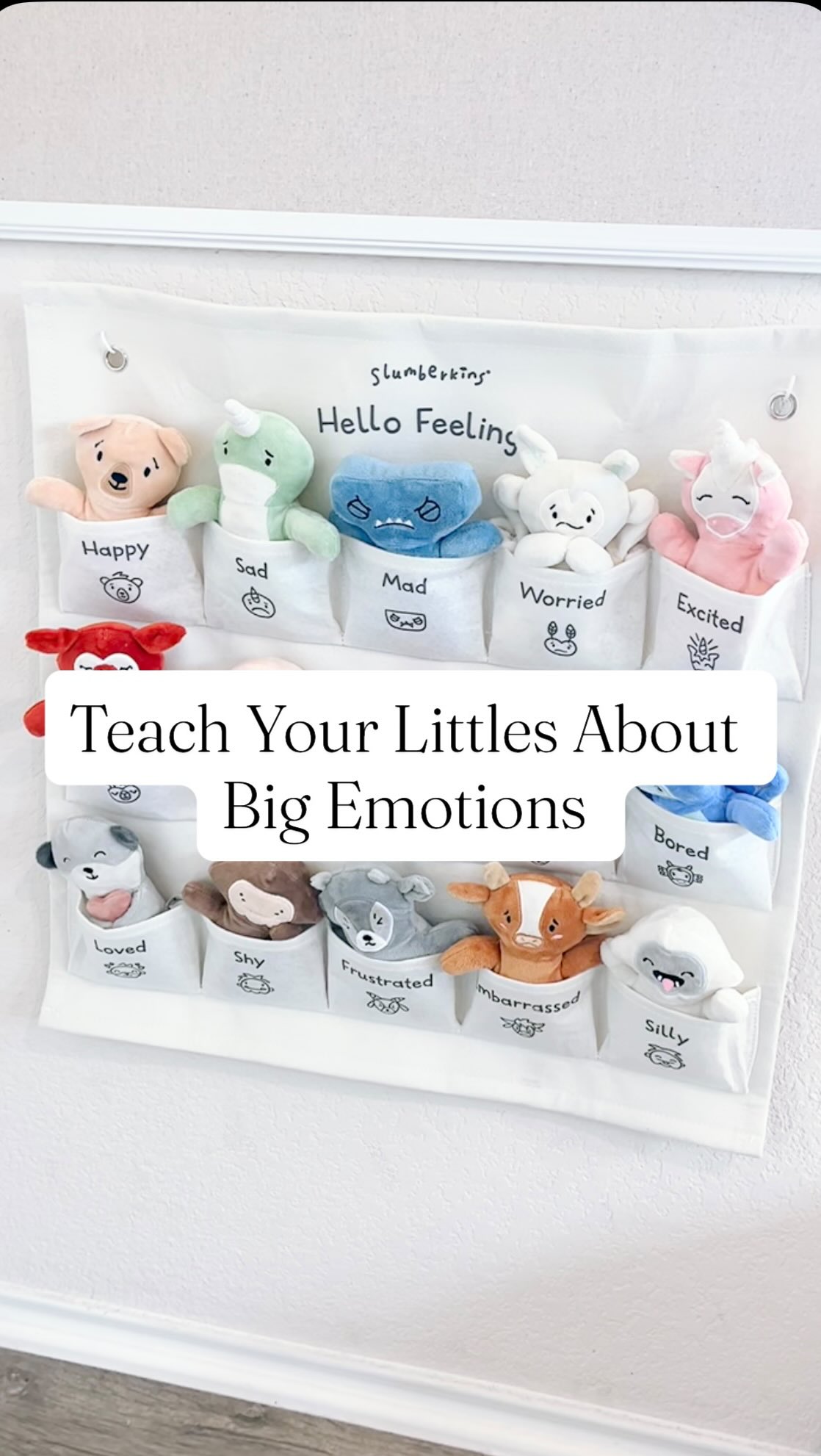 Instagram post by @heavenly.little.things for Slumberkins. Caption reads: [...] Creatures Full of Feelings Set from....