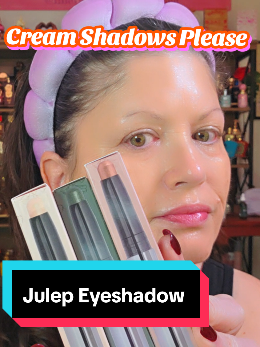 TikTok post by @finevibesbeautyfragrance for Julep. Caption reads: Eyeshadow 101 by @Julep is a trio cream color....