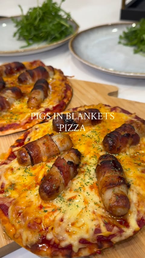 Instagram post by @boothys_sw_insta19 for The Skinny Food Co. Caption reads: Pizza & pigs in blankets…. Can you get any better?....
