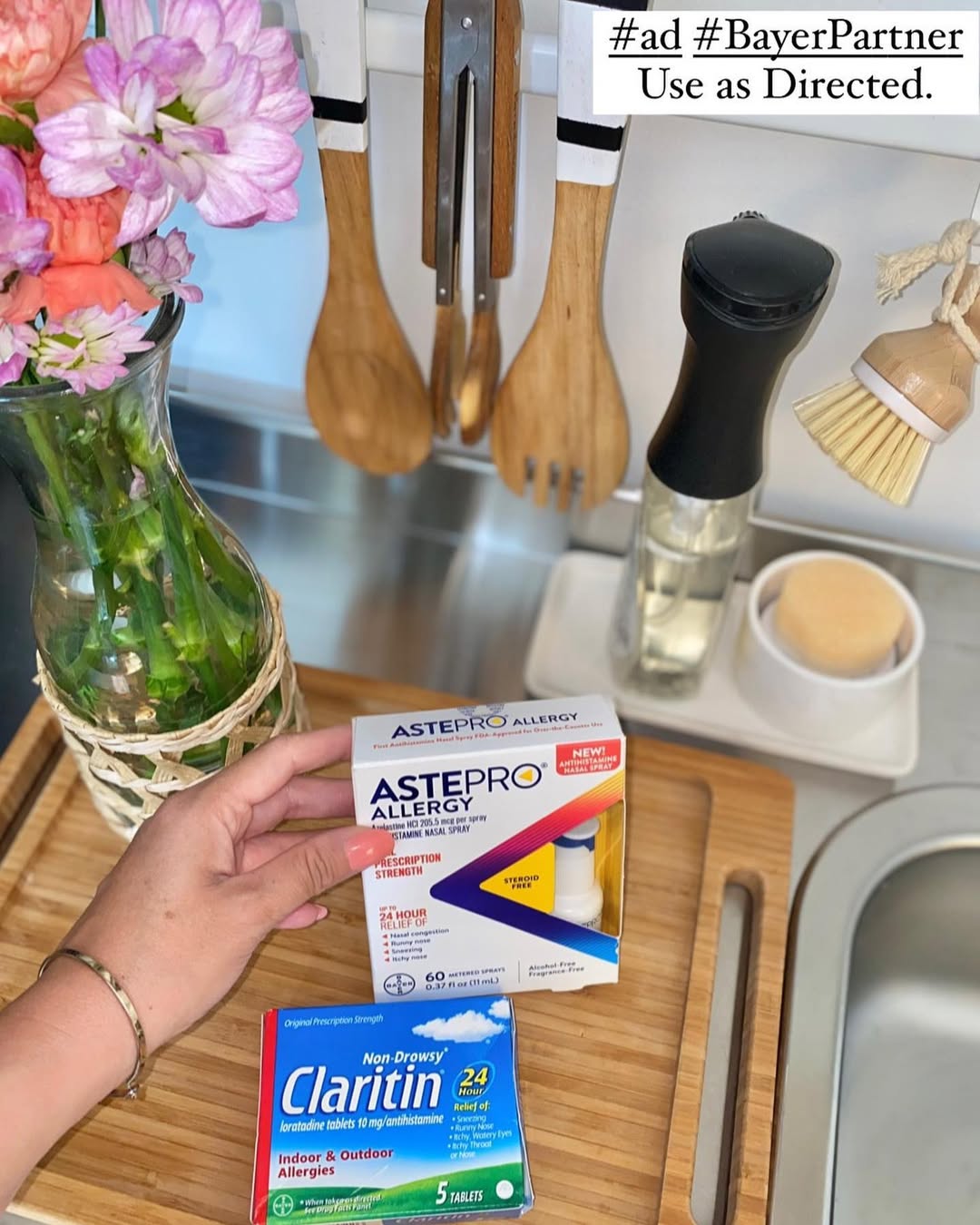 Instagram post by @xo.clairenecessities for SheSpeaks. Caption reads: #AD #BayerPartner 
As the weather changes and the....