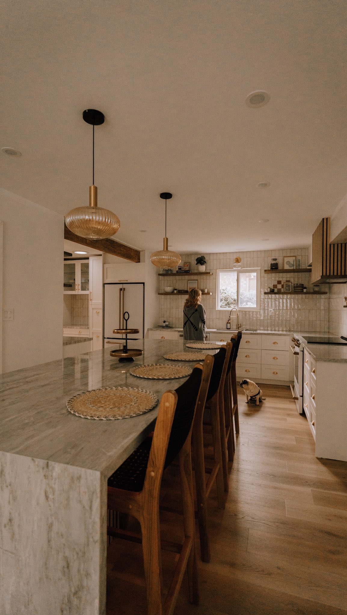 Instagram post by @canoe_and_lake for Opposite Wall. Caption reads: My Airbnb inspired kitchen of my dreams is finally....