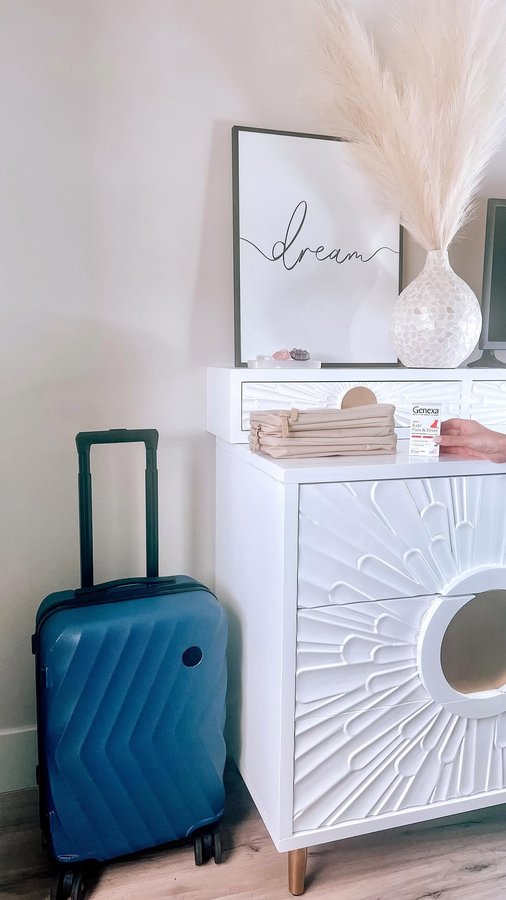 Instagram post by @wearejustthe3ofus for Genexa. Caption reads: We are getting ready for our next trip so I....