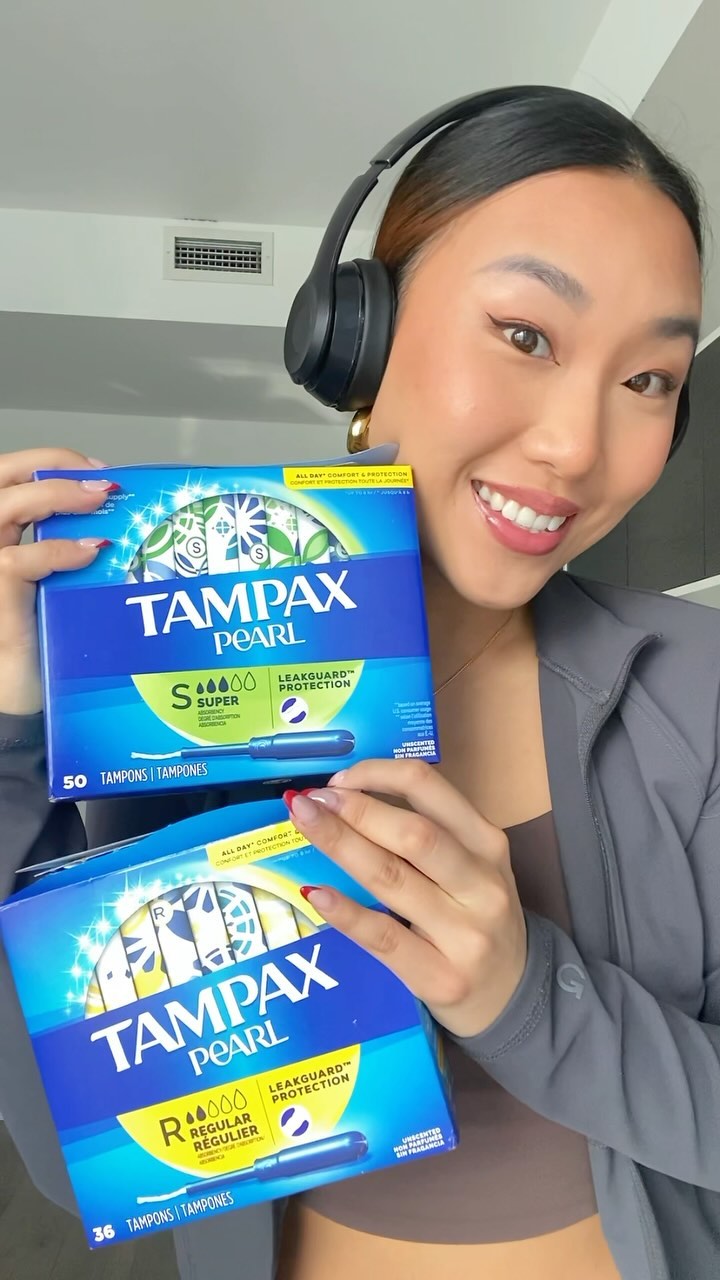 Instagram post by @vicky_zzzzzzz for Tampax. Caption reads: Try @tampax because being unstoppable is a....