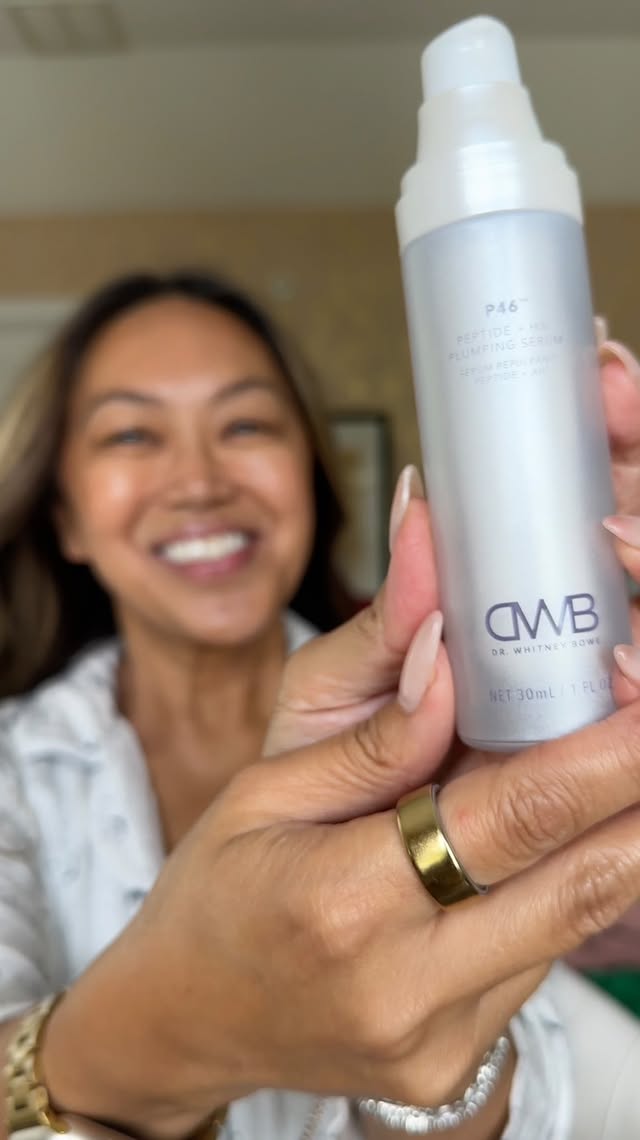 Instagram post by @mallyroncal for Dr. Whitney Bowe Beauty. Caption reads: [...] + hyaluronic acid plumping serum....