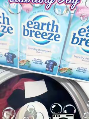 TikTok post by @jewelry_painting_music for Earth Breeze. Caption reads: @Earth Breeze #laundry #laundrydetergent [...].
