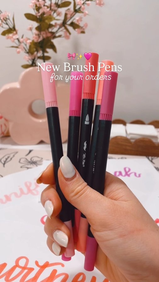 Instagram post by @prettylittlebibles for Mr. Pen. Caption reads: Writing names for your orders is seriously my....