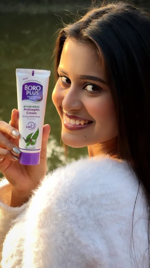 Instagram post by @unbeatable_anamika for BoroPlus. Caption reads: Introducing BoroPlus Ayurvedic Antiseptic Cream💜.....