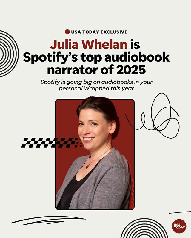 Instagram post by @justjuliawhelan for USA TODAY. Caption reads: [...] listening hours and other personalized....