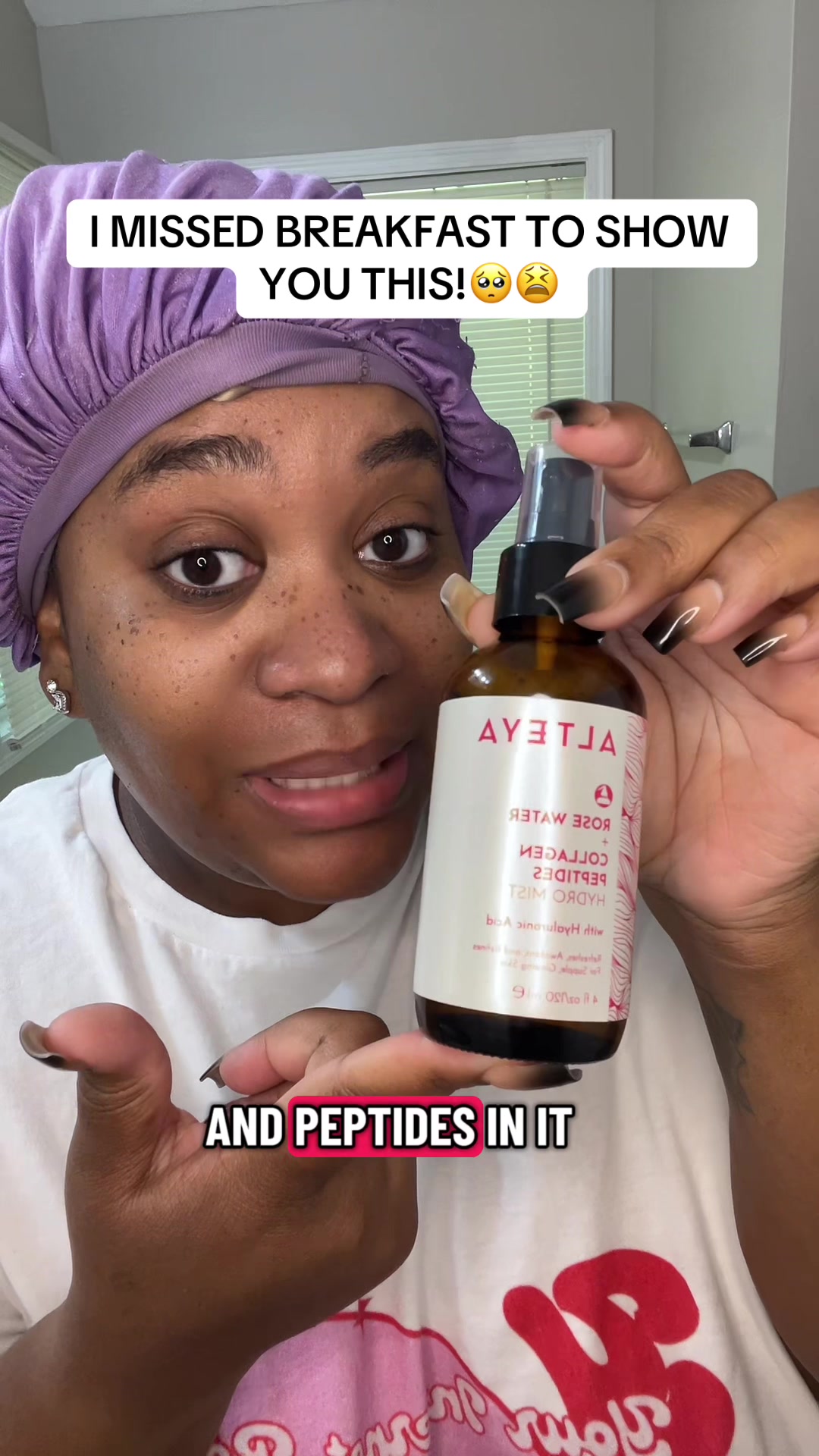 TikTok post by @yourinternetbestieee for Alteya Organics. Caption reads: [...] some of this rose water spray from @Alteya....