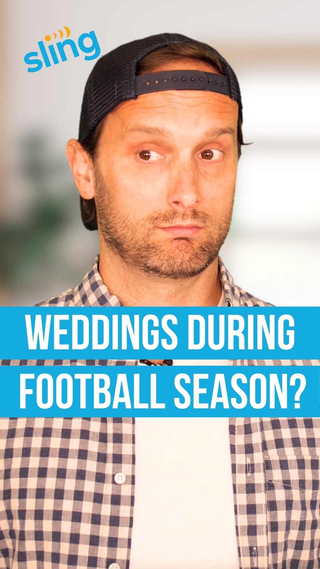 Instagram post by @joshmancuso for SLING TV. Caption reads: When football is life. 😂  With @sling’s new Day....