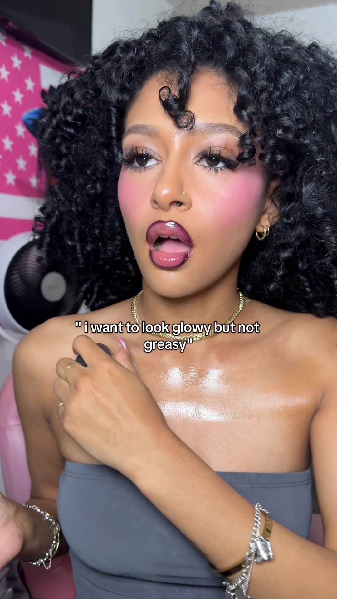 TikTok post by @mstexaslovesyou for Patrick Ta. Caption reads: body glow balm got u covered @Patrick Ta Beauty....