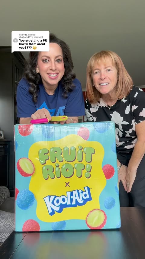 Instagram post by @therealmelindastrauss for Fruit Riot. Caption reads: Don’t worry, I shared some @fruitriot merch with....