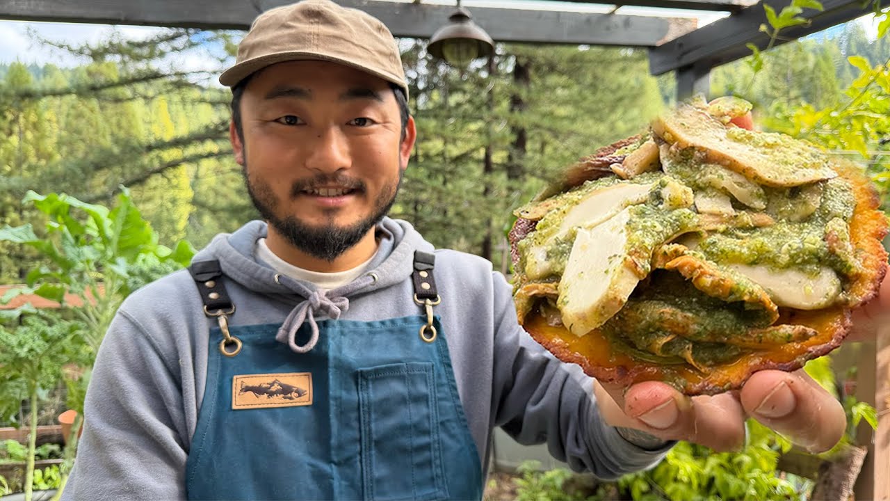 YouTube post by @OutdoorChefLife for Athletic Brewing. Caption reads: WILD MUSHROOM Aguachile! Easy and Tasty Dish.