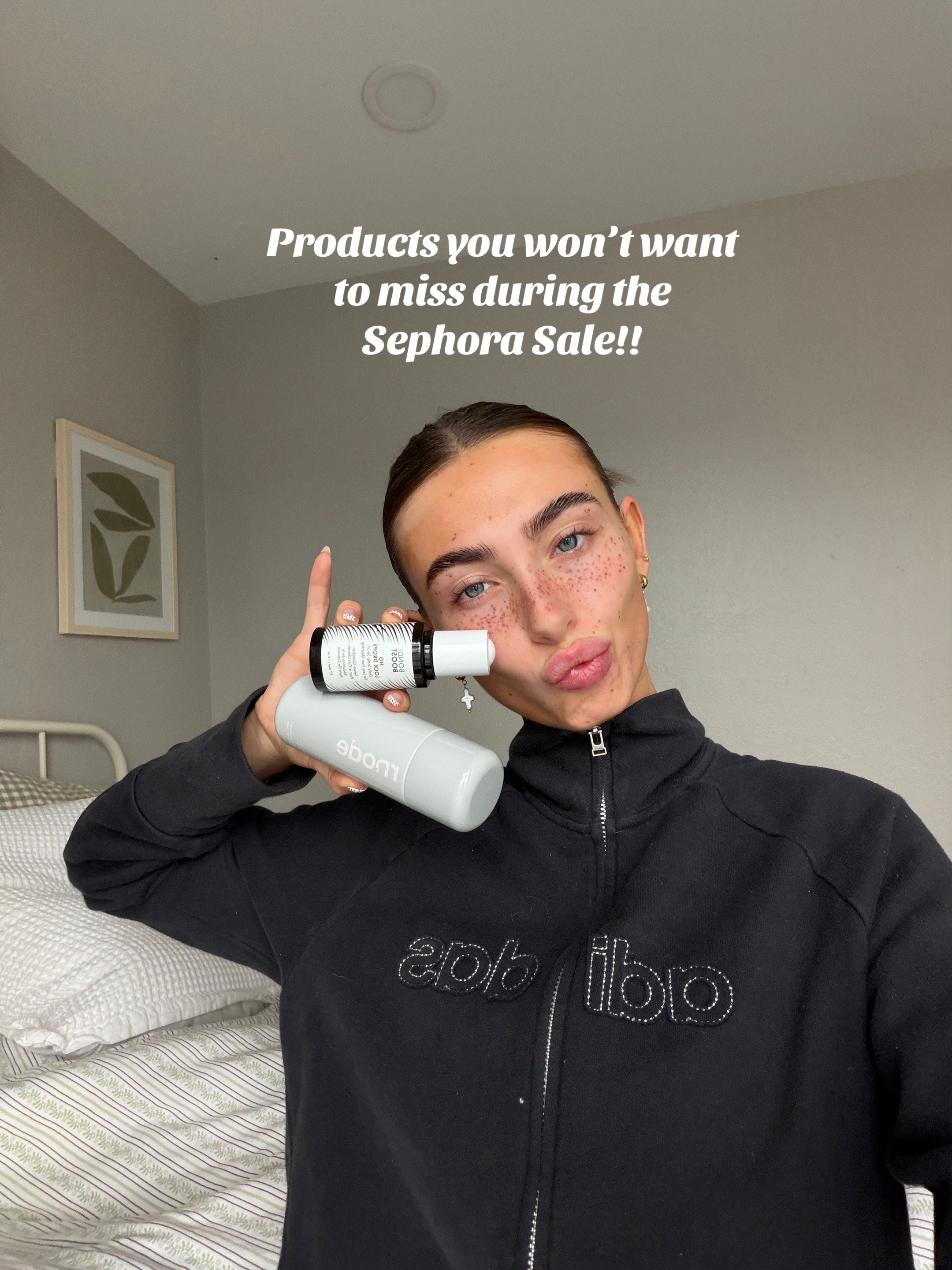 TikTok post by @melodyymiles for BondiBoost. Caption reads: Some of my fave products to get at the Sephora....