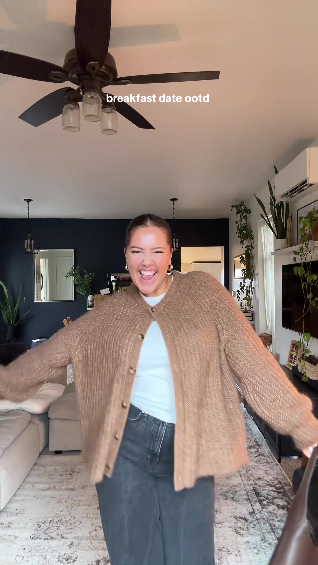 TikTok post by @marissamae96 for Sezane. Caption reads: It was fun until our waitress told us to leave 😀....