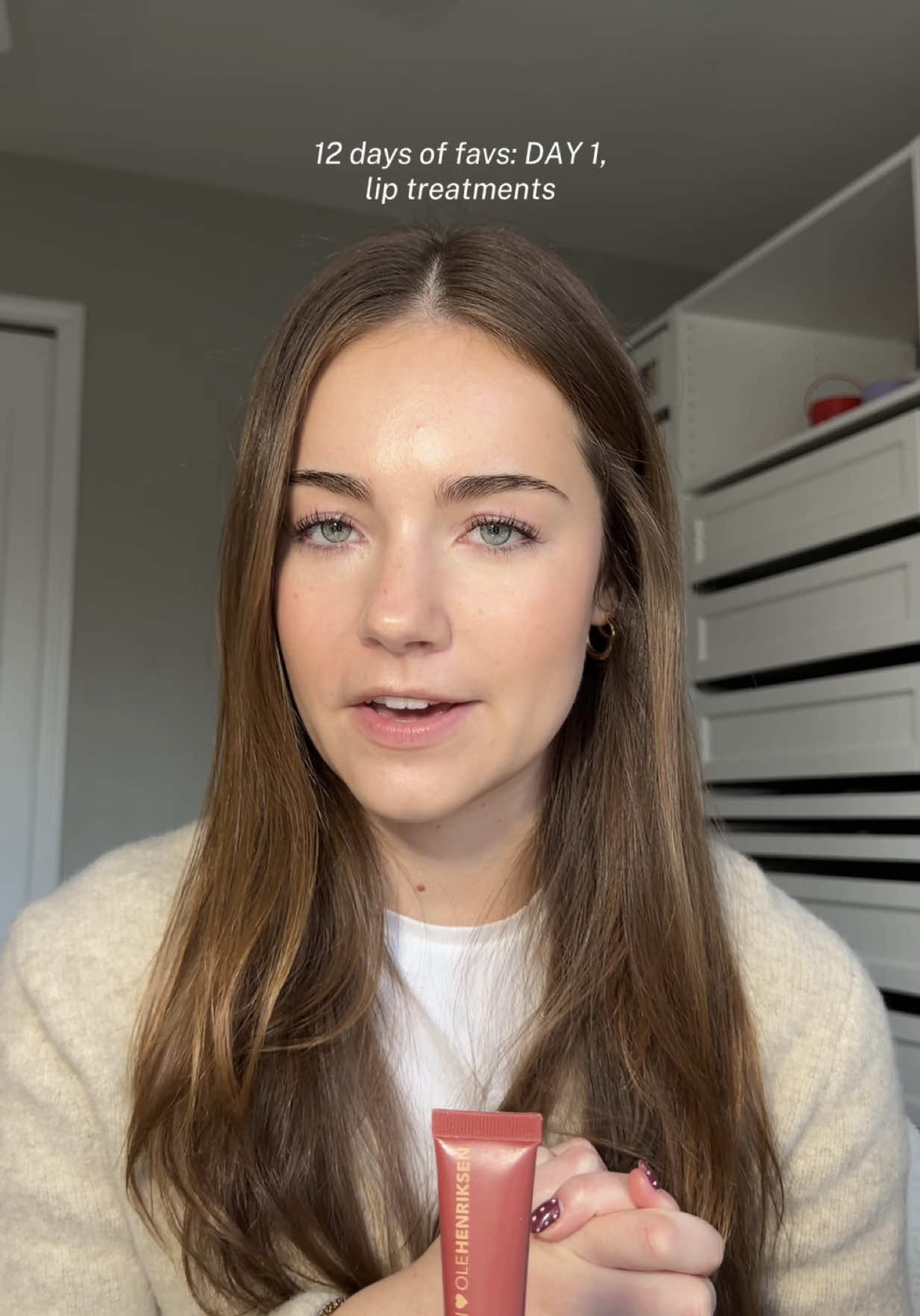 TikTok post by @theglownarrative for OLEHENRIKSEN. Caption reads: What category should I do tomorrow?? @Olehenriksen....