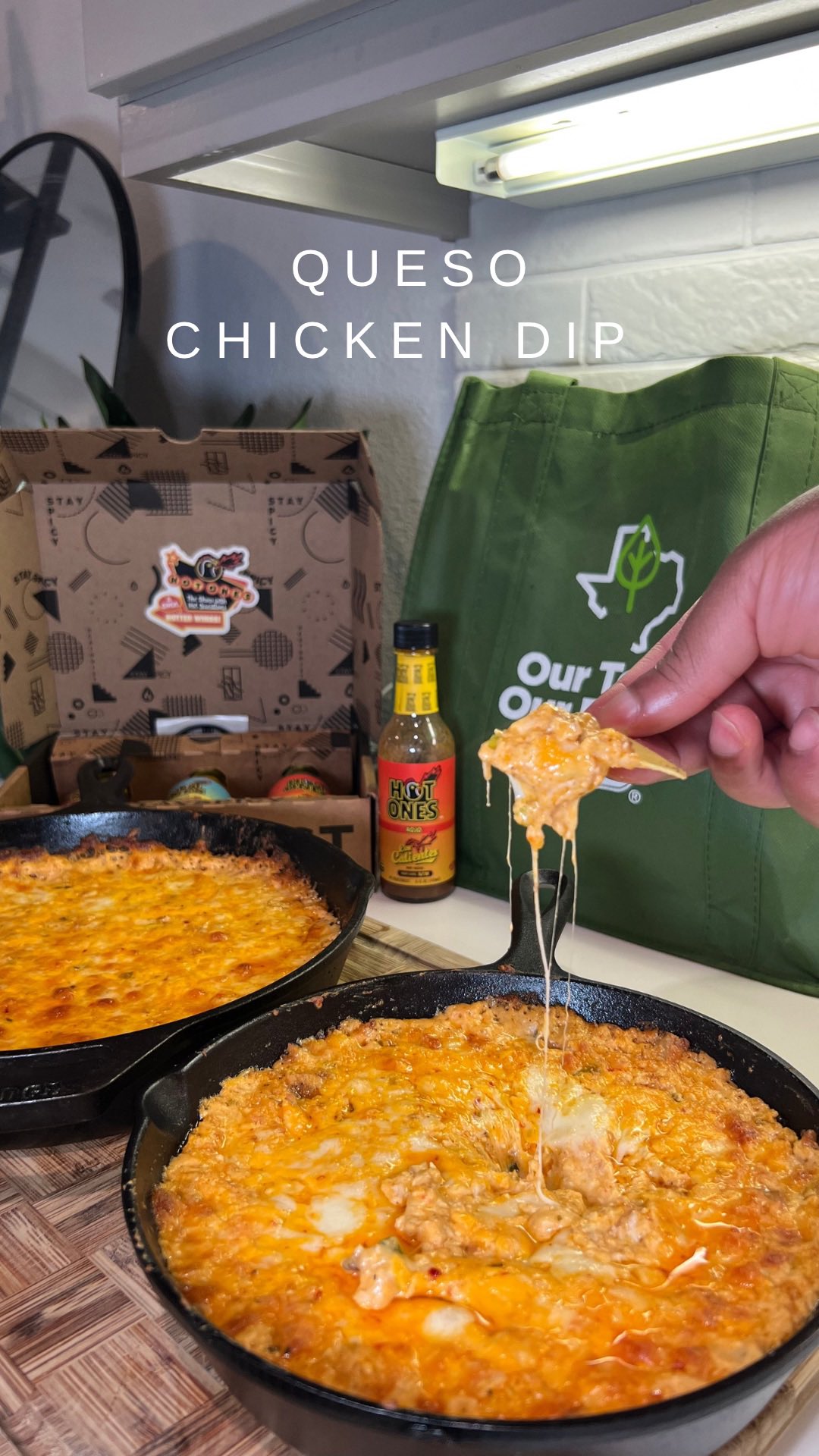 Instagram post by @deraskitchen__ for First We Feast. Caption reads: Me: I can’t eat more Queso Chicky dip. Also me:....