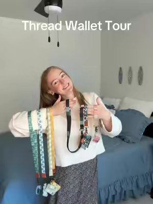 TikTok post by @gracejamisonn for Thread Wallets. Caption reads: To say I’m obsessed with @Thread Wallets would be....