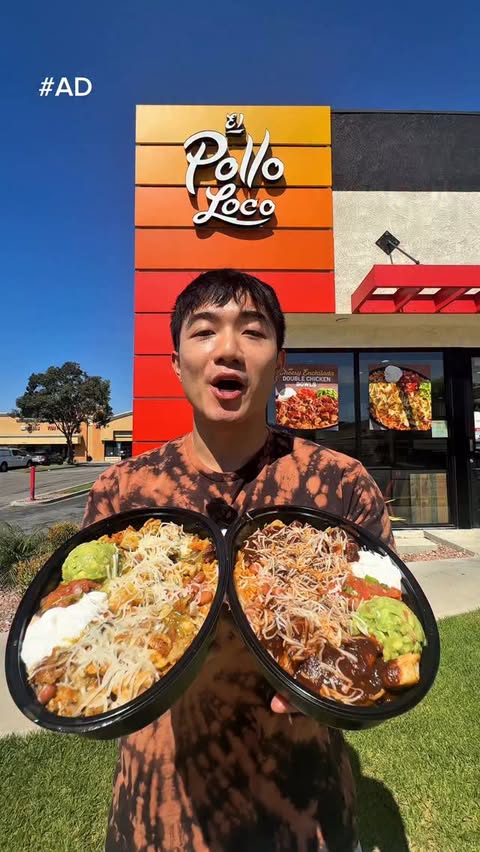 Instagram post by @dlameats for El Pollo Loco. Caption reads: #AD @elpolloloco just dropped their NEW Cheesy....