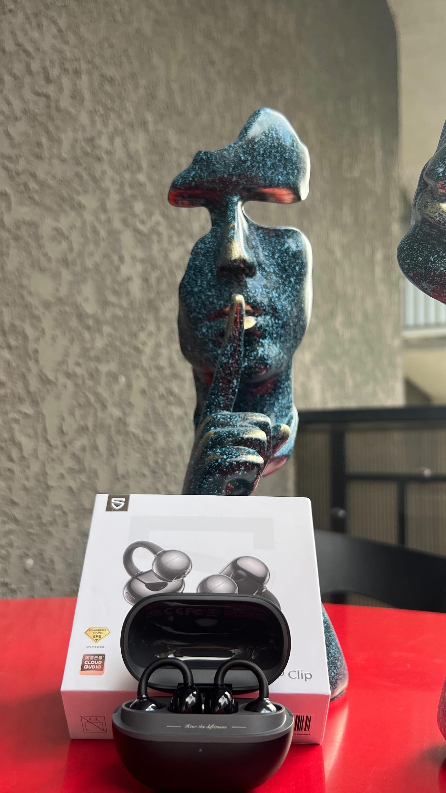 Instagram post by @ugcalexofficial for SOUNDPEATS. Caption reads: SoundPEATS POP Clip Wireless Open Ear Earbuds,....