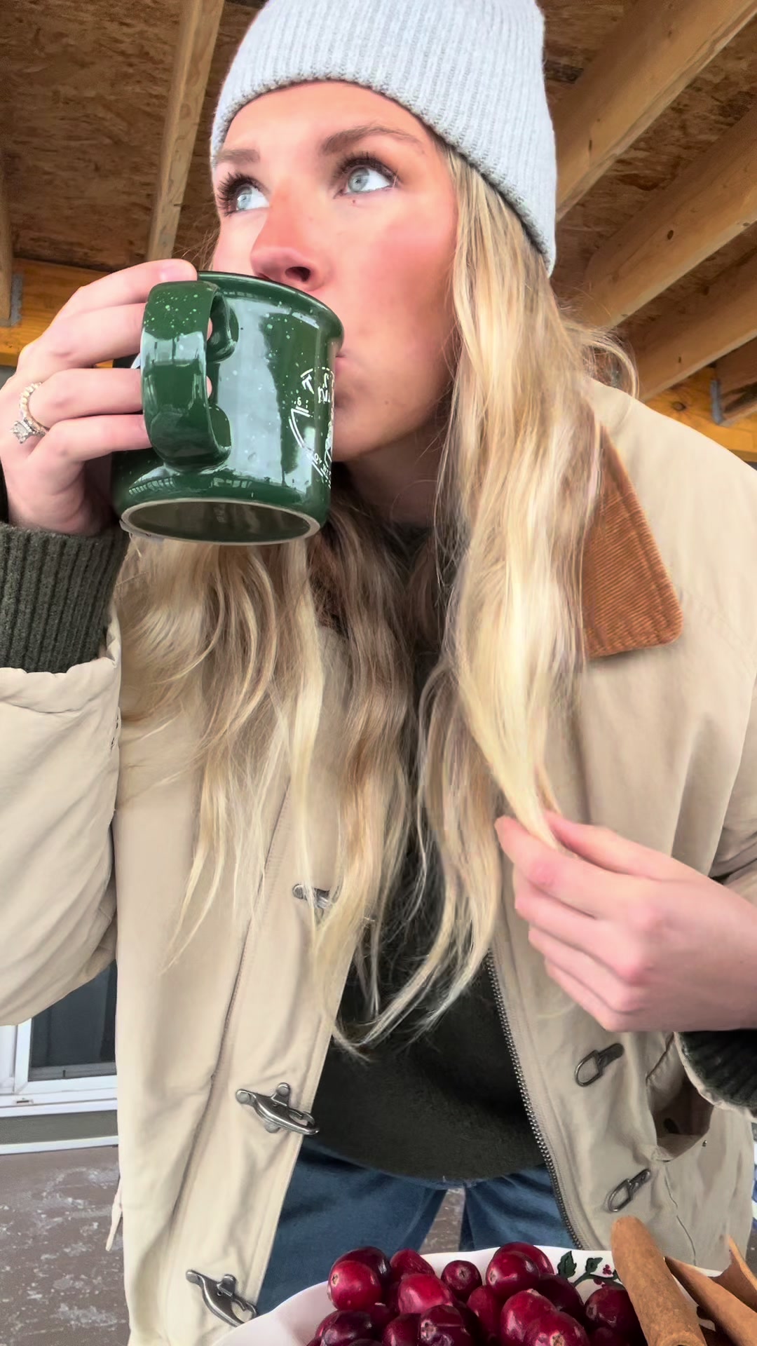 TikTok post by @shelikesmilk for Traeger Grills. Caption reads: Who says Thanksgiving traditions have to happen....