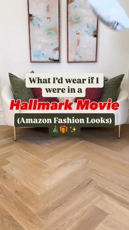 Instagram post by @alliephunter for Amazon Fashion. Caption reads: Comment “Hallmark 2” & I’ll send the links to....