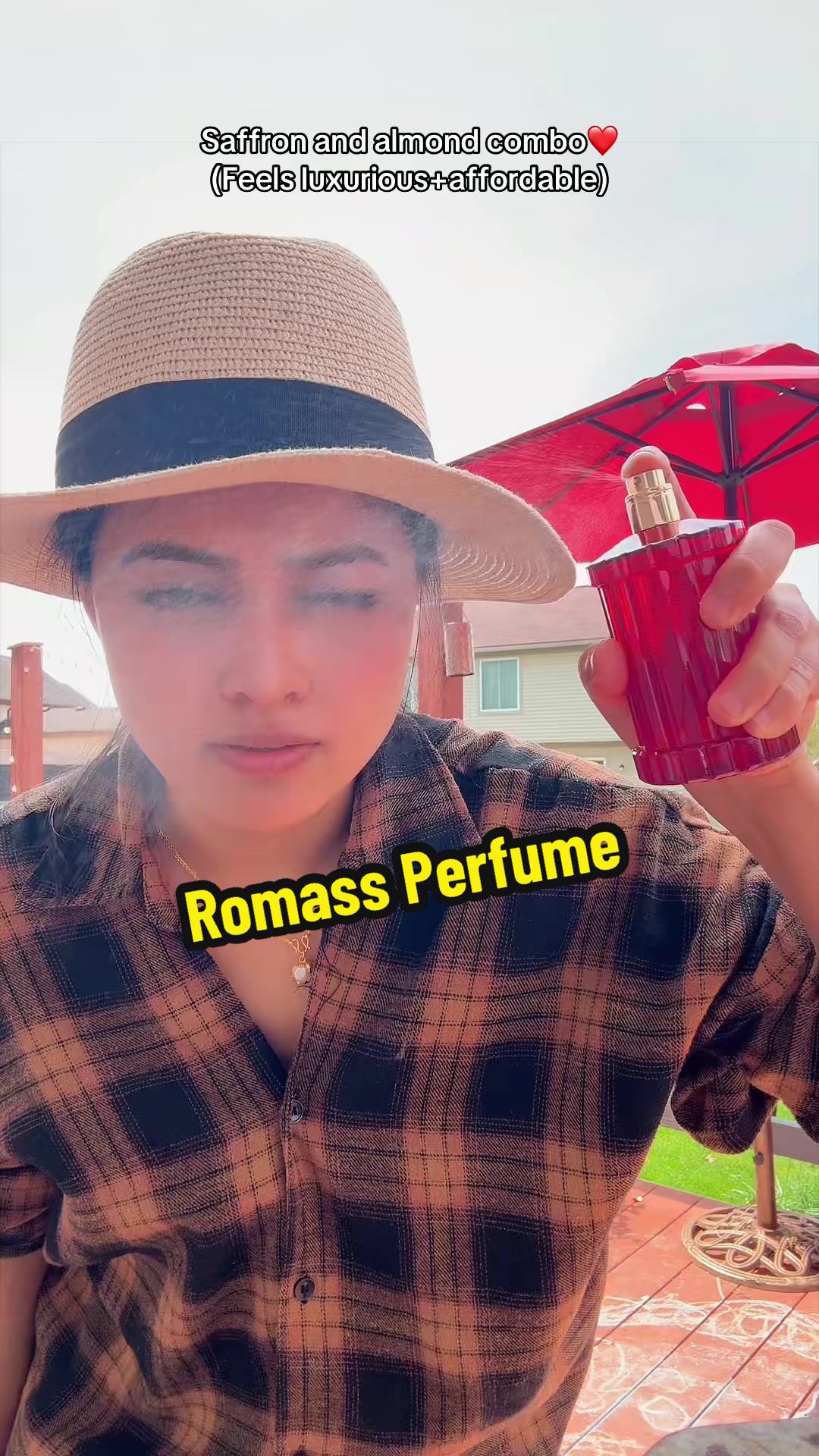 TikTok post by @tiktokwithsam_ for Romass. Caption reads: @ROMASS US #perfume #feelgood #smellgood [...].
