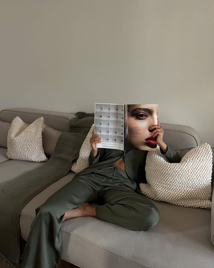 Instagram post by @cherifaakili for Jotex. Caption reads: [...] a cozy personal space at home with @jotex.de....