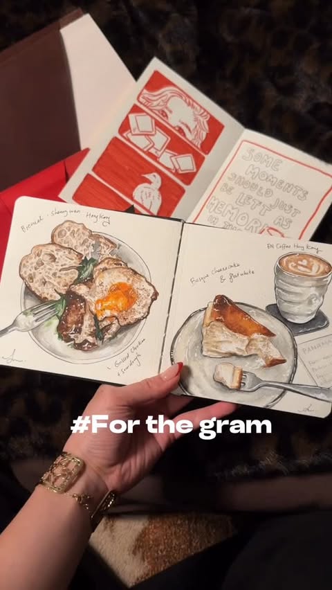 Instagram post by @xoxoannakwan for paper republic. Caption reads: [...] #foodillustrator #artisthacks....