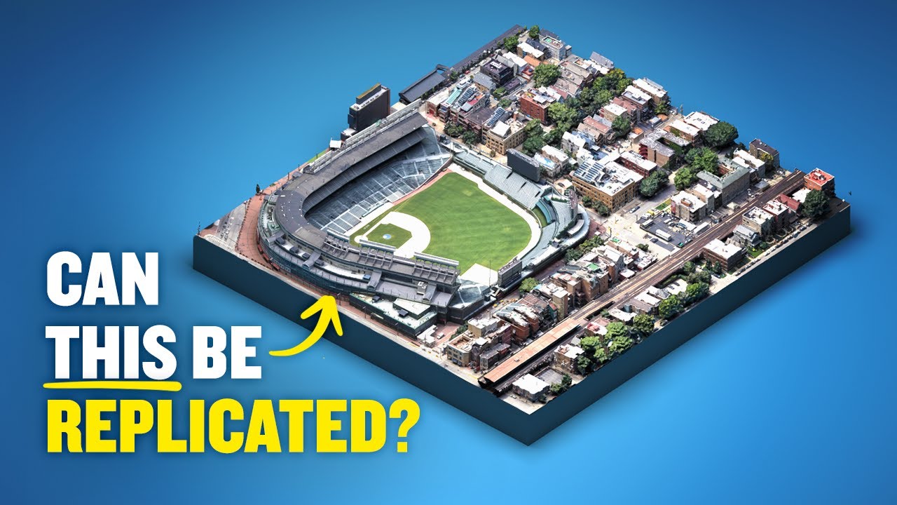 YouTube post by @stewarthicks for Cuts Clothing. Caption reads: Why Every City Wants a Wrigley Field.
