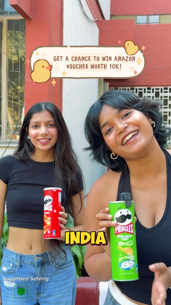 Instagram post by @himanikahumour for Pringles. Caption reads: This is what happens when we take on the....