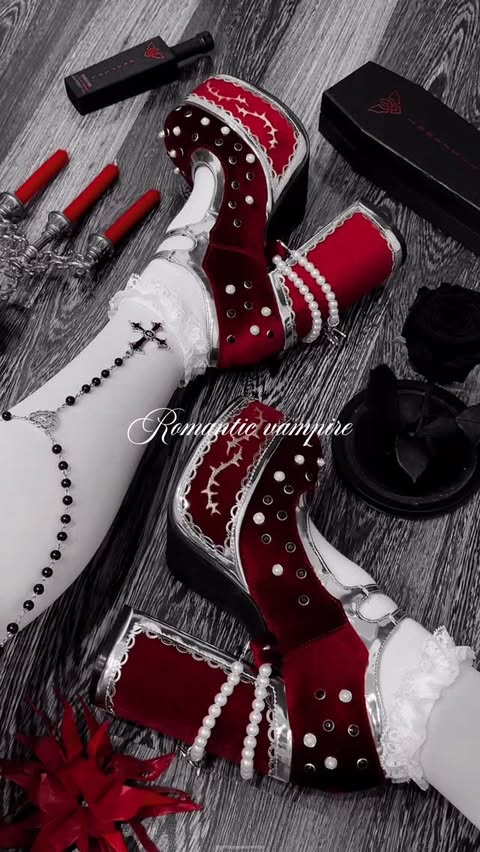 Instagram post by @princessvermilion for Koi Footwear. Caption reads: [...] vampire 🧛🏻‍♀️🩸🖤🥀🪦 ♡ Shoes from:....