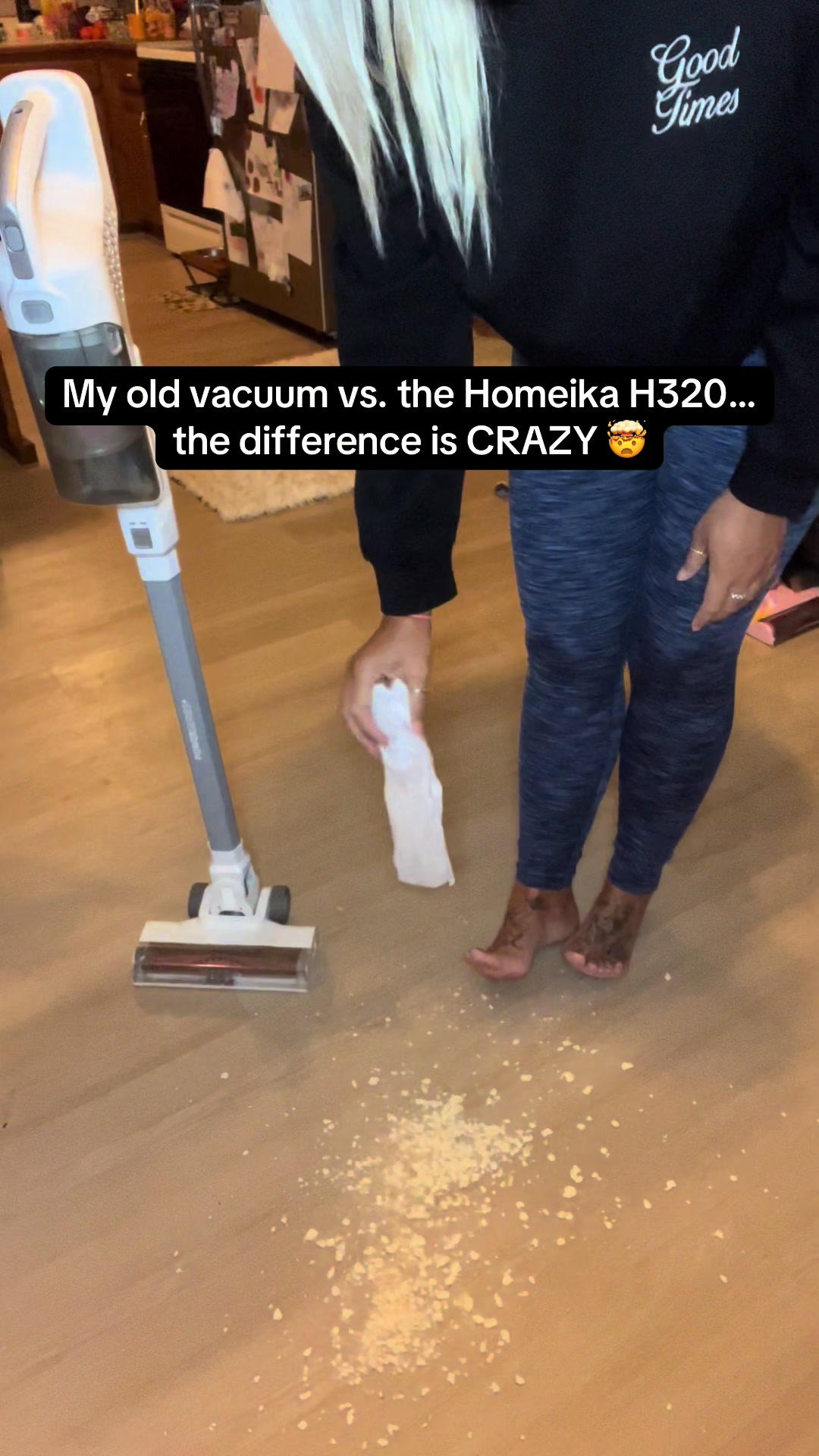 TikTok post by @deanna_jo23 for Homeika. Caption reads: Out with the old, in with the powerful ✨ Watch me....