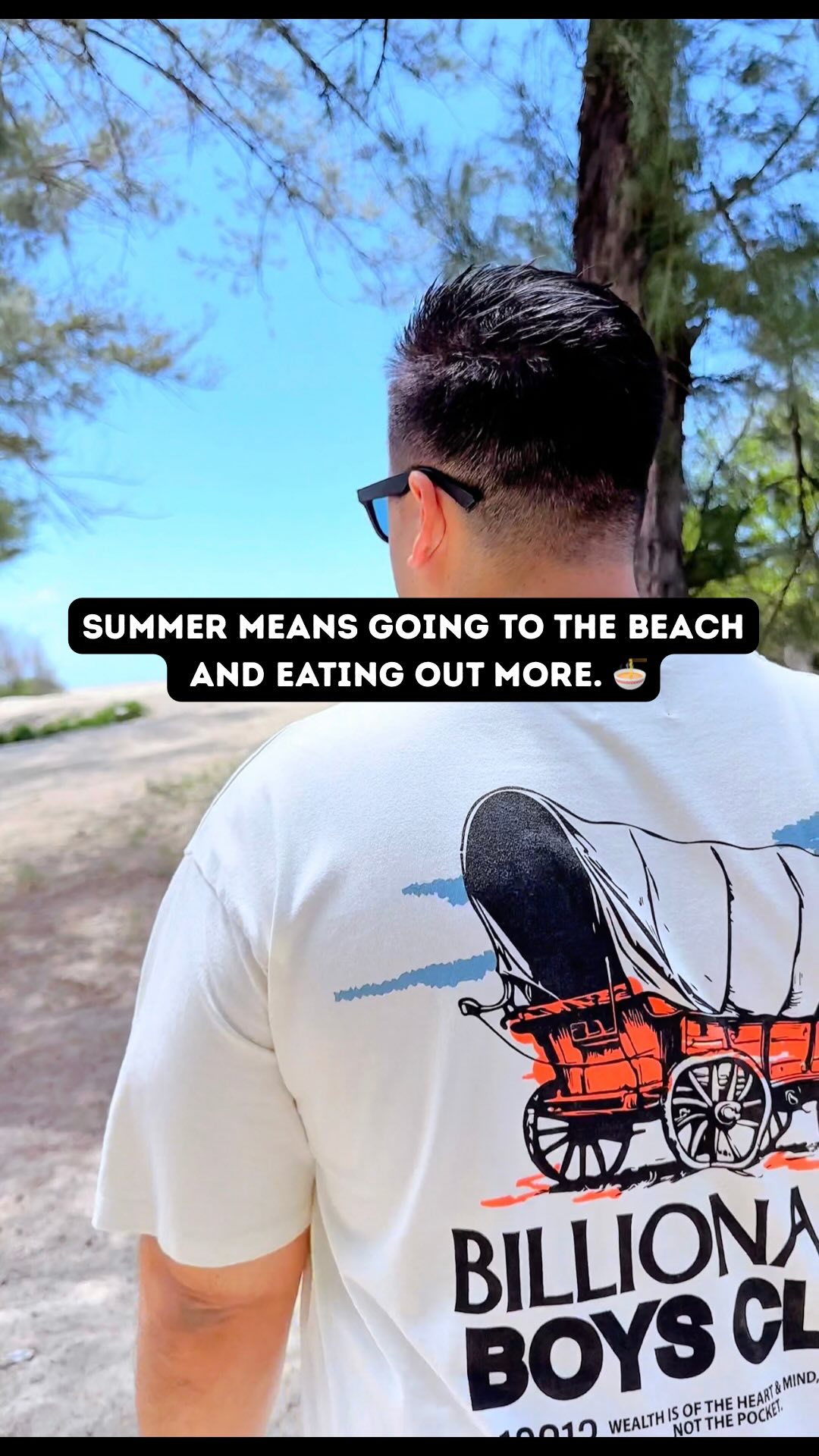 Instagram post by @stevedaboss for Zenwise Health. Caption reads: Summer means going to the beach and eating out....
