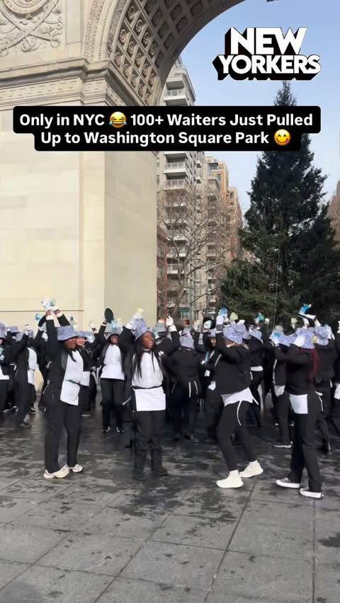 Instagram post by @newyorkers for Vita Coco. Caption reads: 100+ waiters were spotted strolling around the....