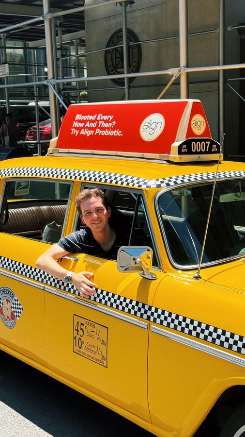 Instagram post by @ryannordheimer for Align Probiotics. Caption reads: how I stay healthy 🚕
 
#ad....