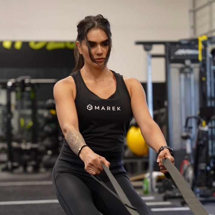 Instagram post by @misskayperez for Marek Health. Caption reads: [...] my body and mind.⛰️ Partnering with....