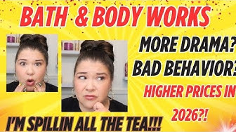 YouTube post by @marymakers for Mercari. Caption reads: Bath & Body Works Under Fire 🔥 | Employee....