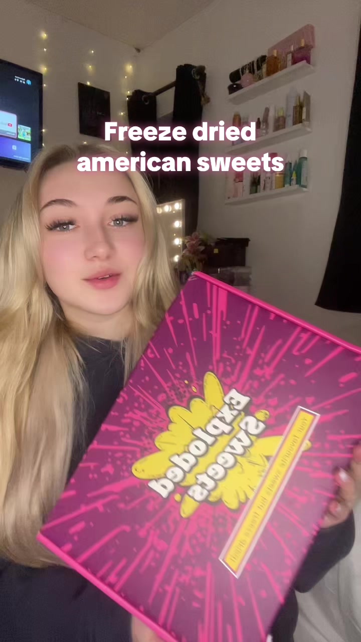 TikTok post by @itssocomplikatied for Exploded Sweets. Caption reads: [...] #trending #americansweets @Exploded Sweets.
