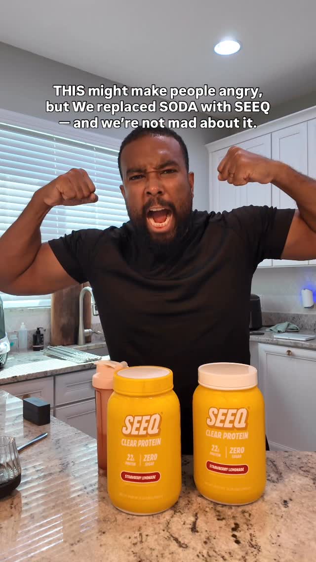 Instagram post by @griffandalyssa for SEEQ SUPPLY. Caption reads: We swapped out soda for SEEQ and honestly… no....