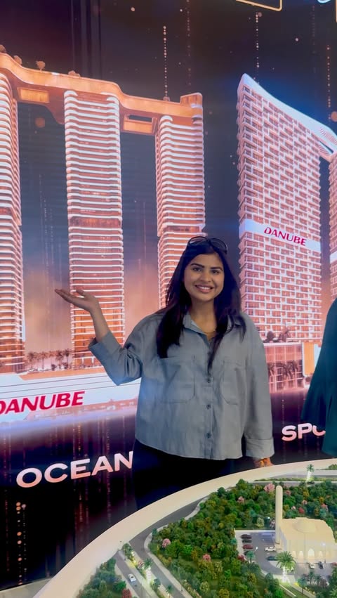 Instagram post by @dxb_heer for Danube Properties. Caption reads: [...] what everyone’s talking about! 🔥 Danube....