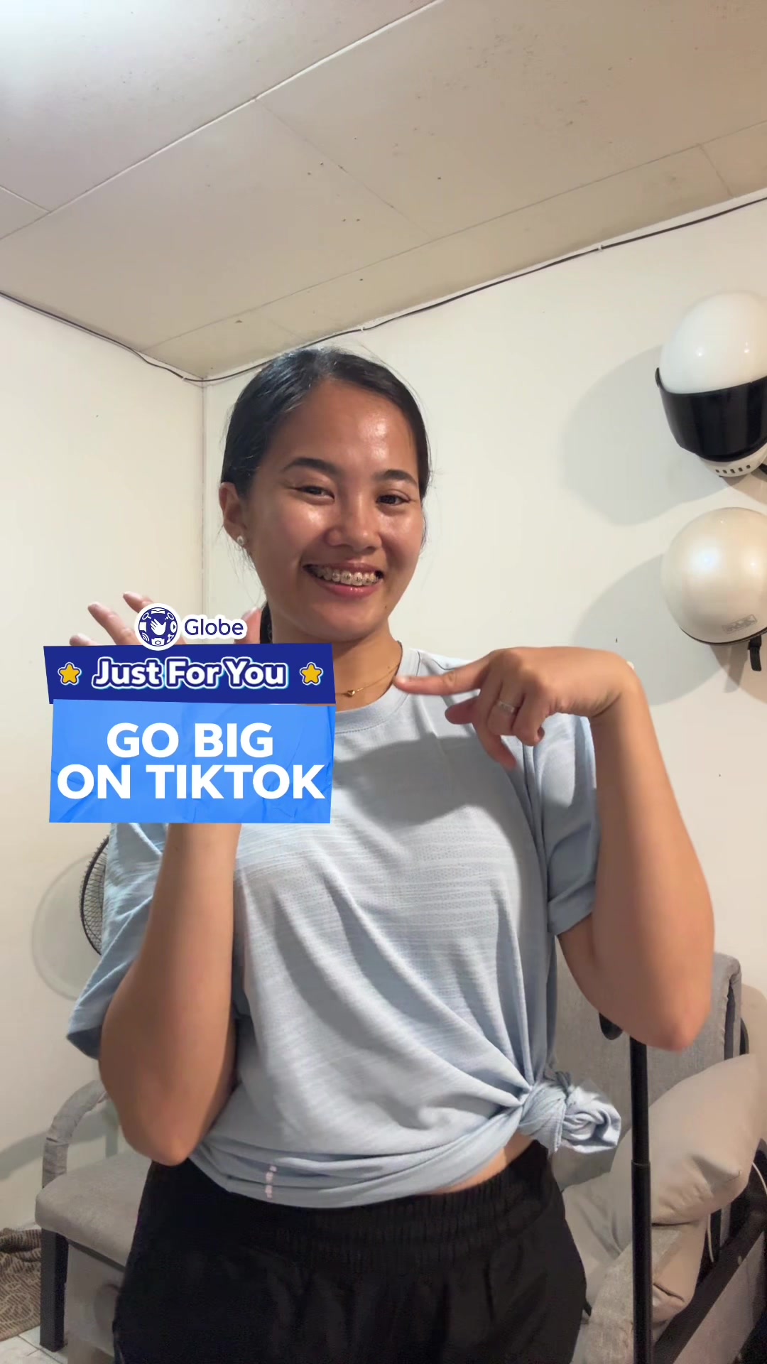 TikTok post by @eiooaaoaia for Globe Telecom. Caption reads: Your Globe experience just got more personal with....