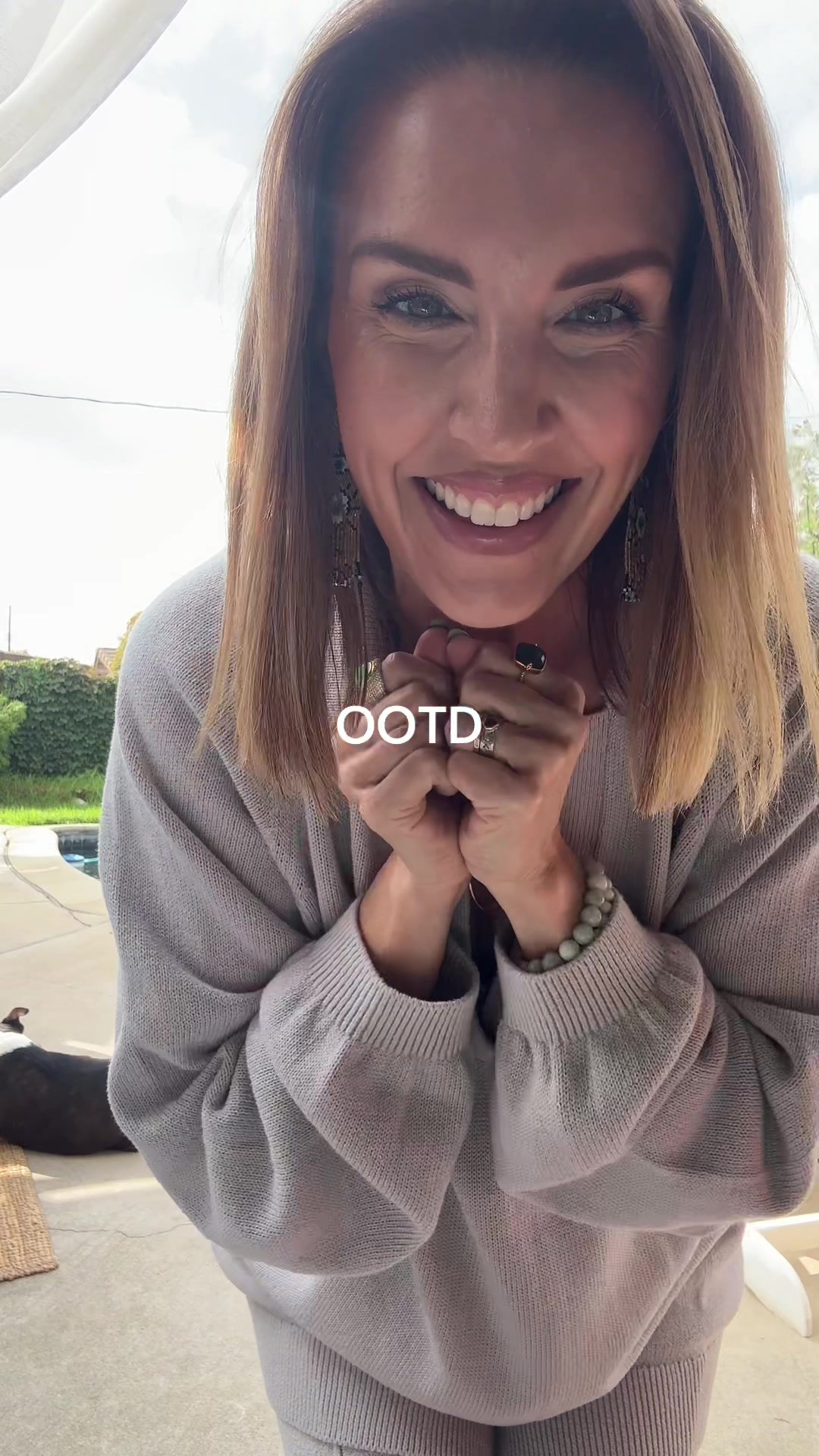 TikTok post by @imfineandneitherareu for HYDROJUG. Caption reads: OOTD 2 piece set @Free People  Shoes @adidas ....