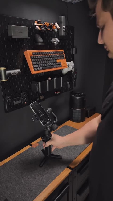 Instagram post by @setup_dad for ZHIYUN. Caption reads: [...] 🚀 #photography #gimbal #smooth5SAI #zhiyun....